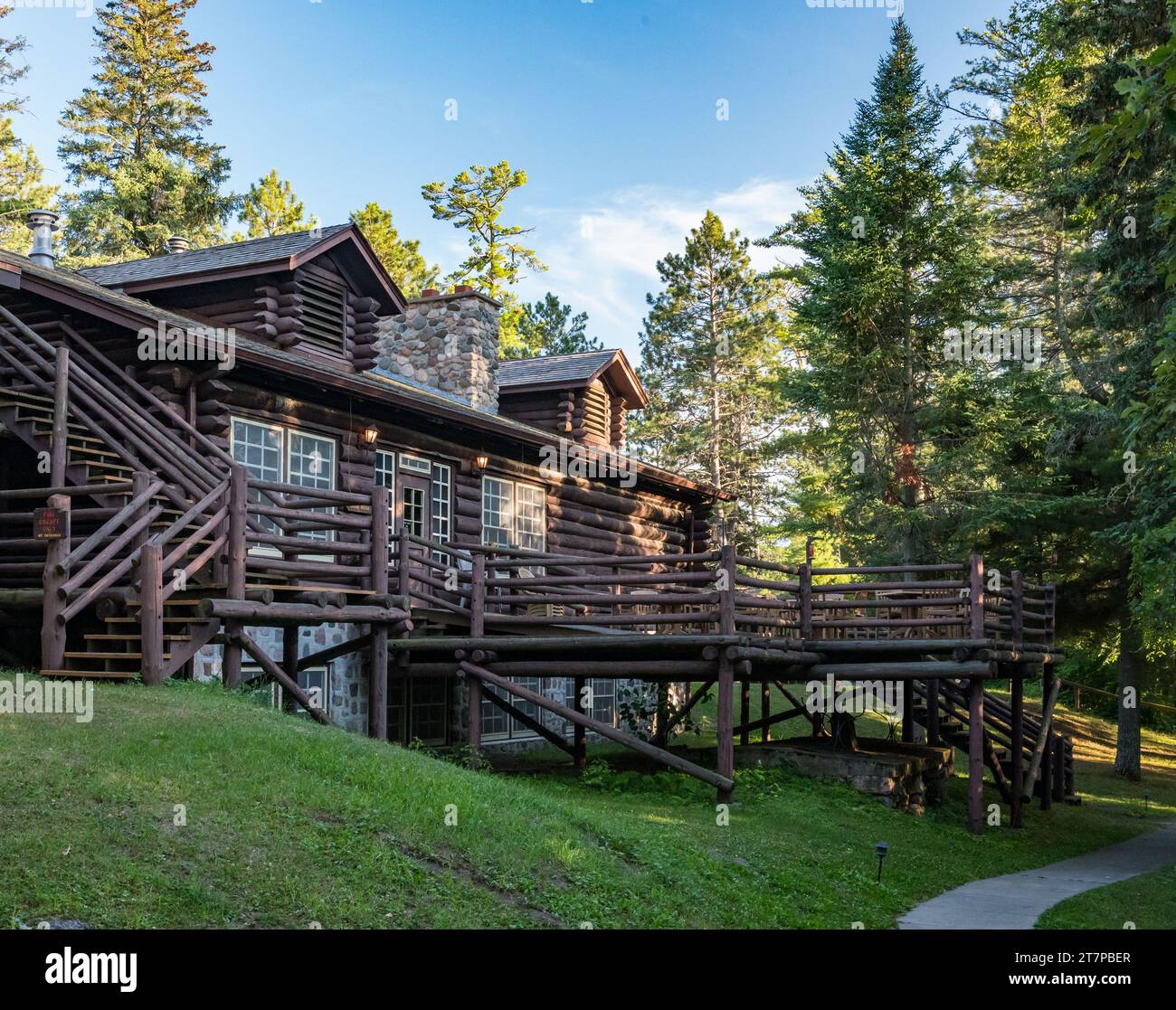 Historic Douglas Lodge in Itasca State Park in Minnesota Stock Photo