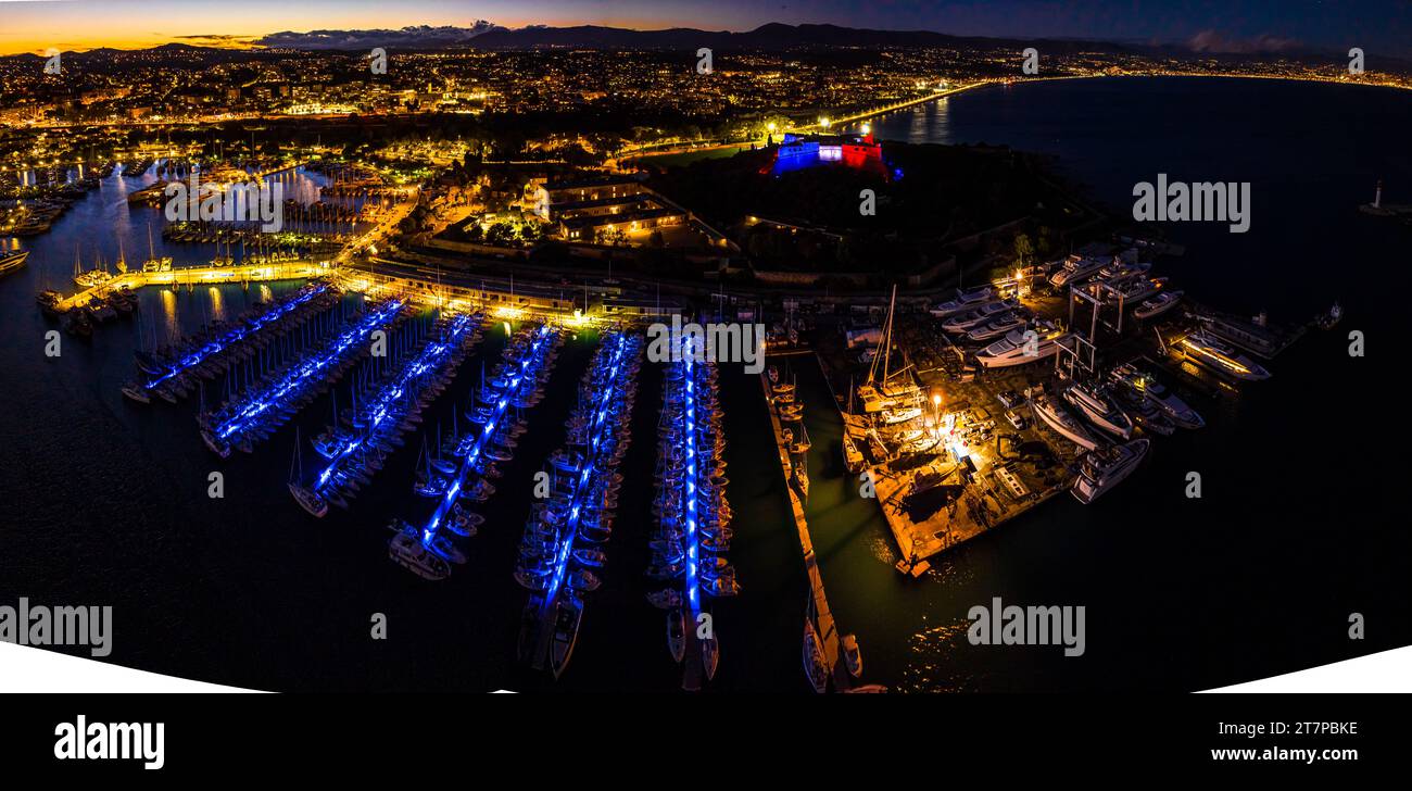 Sunset View Of Antibes A Resort Town Between Cannes And Nice On The sunset-view-of-antibes-a-resort-town-between-cannes-and-nice-on-the