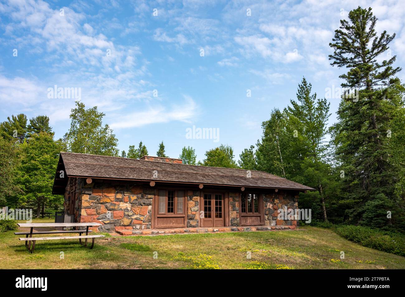 Historic Lady Slipper Lodge in Gooseberry Falls State Park in Minnesota Stock Photo
