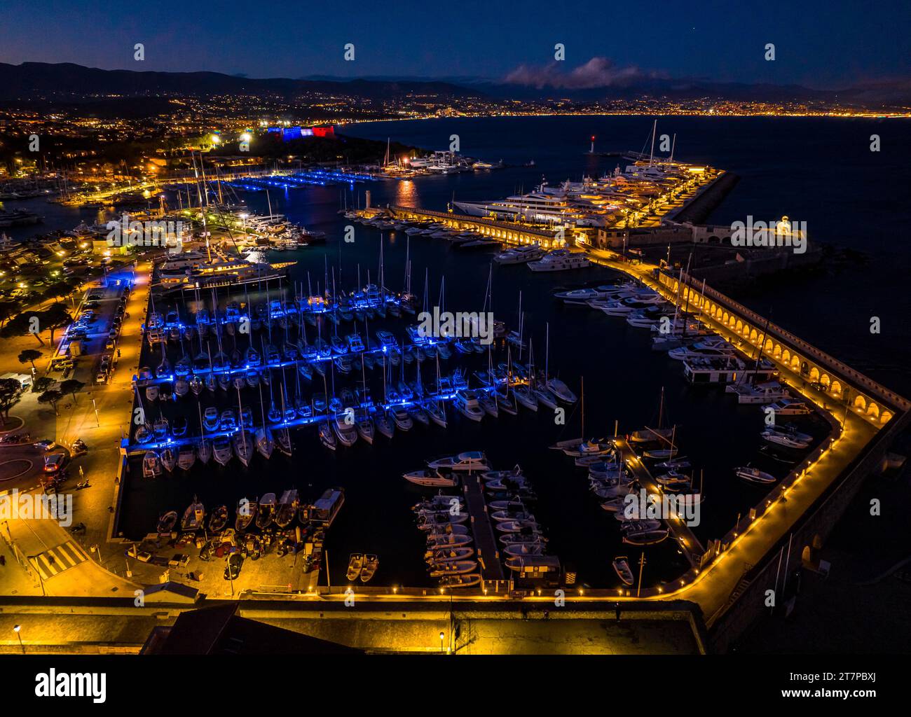 Sunset View Of Antibes A Resort Town Between Cannes And Nice On The sunset-view-of-antibes-a-resort-town-between-cannes-and-nice-on-the
