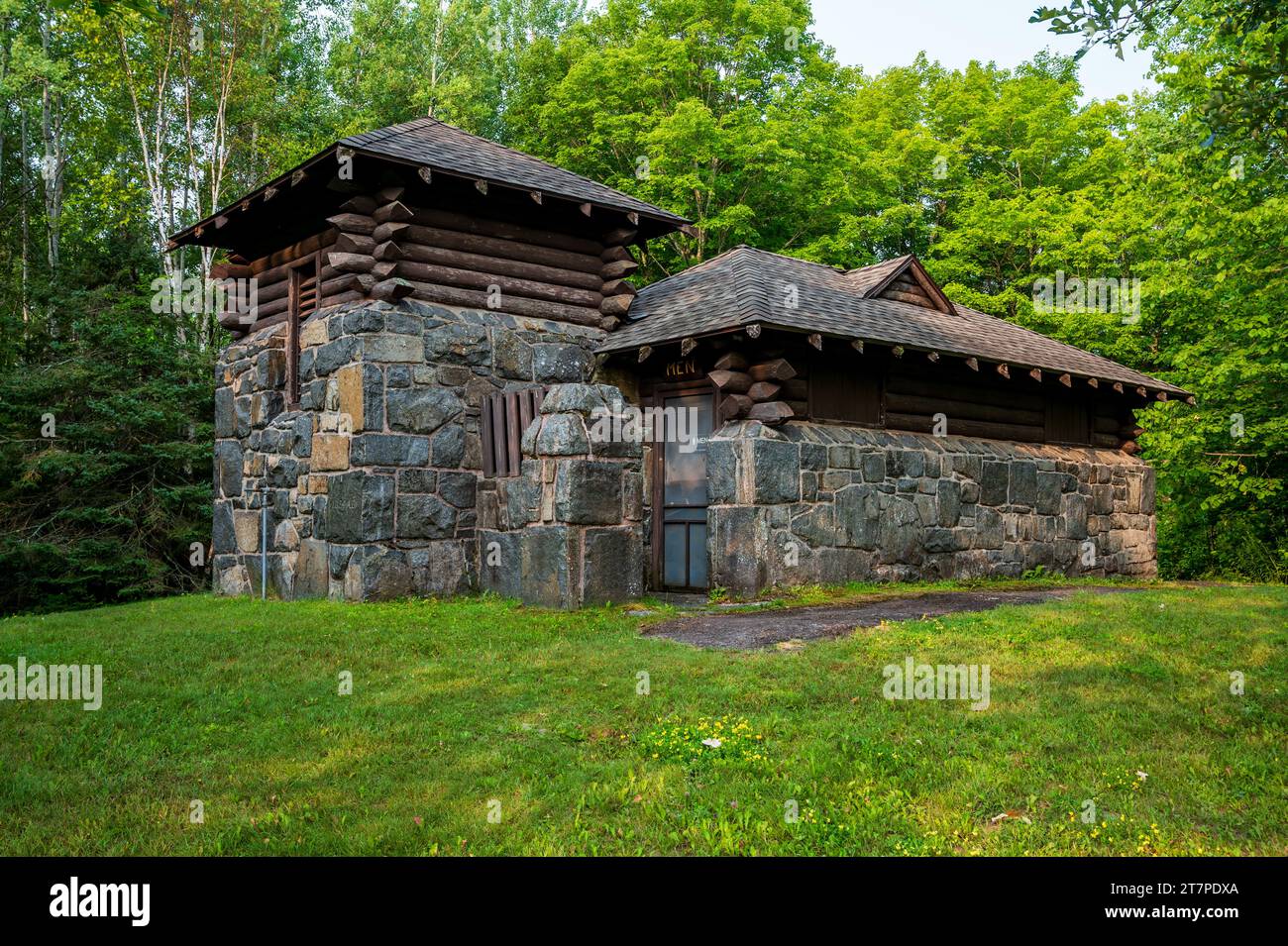 Historic Civilian Conservation Corps Restroom in Jay Cook State Park in Minnesota Stock Photo