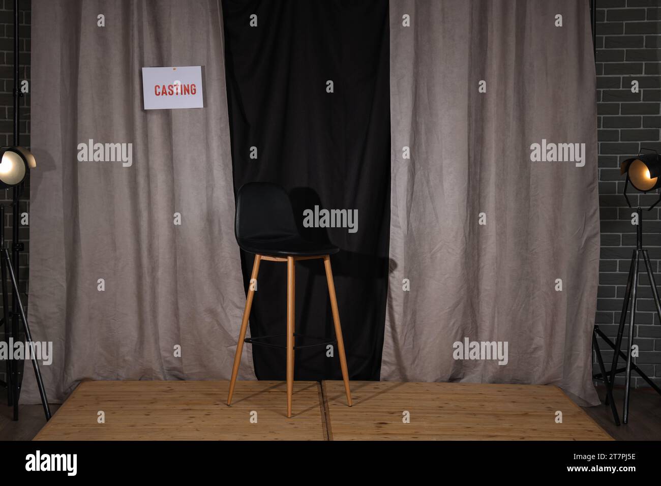 Interior of casting location with chair Stock Photo Alamy