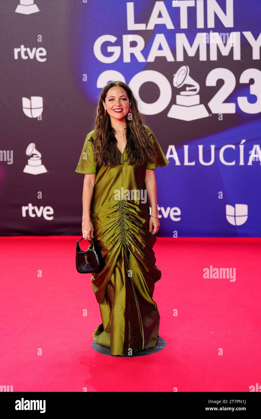 November 16, 2023, Seville, Andalucia, Spain: Natalia Lafourcade attends the red carpet during the 24th Annual Latin GRAMMY Awards at FIBES on November 16, 2023 in Seville, Spain (Credit Image: © Jack Abuin/ZUMA Press Wire) EDITORIAL USAGE ONLY! Not for Commercial USAGE! Stock Photo