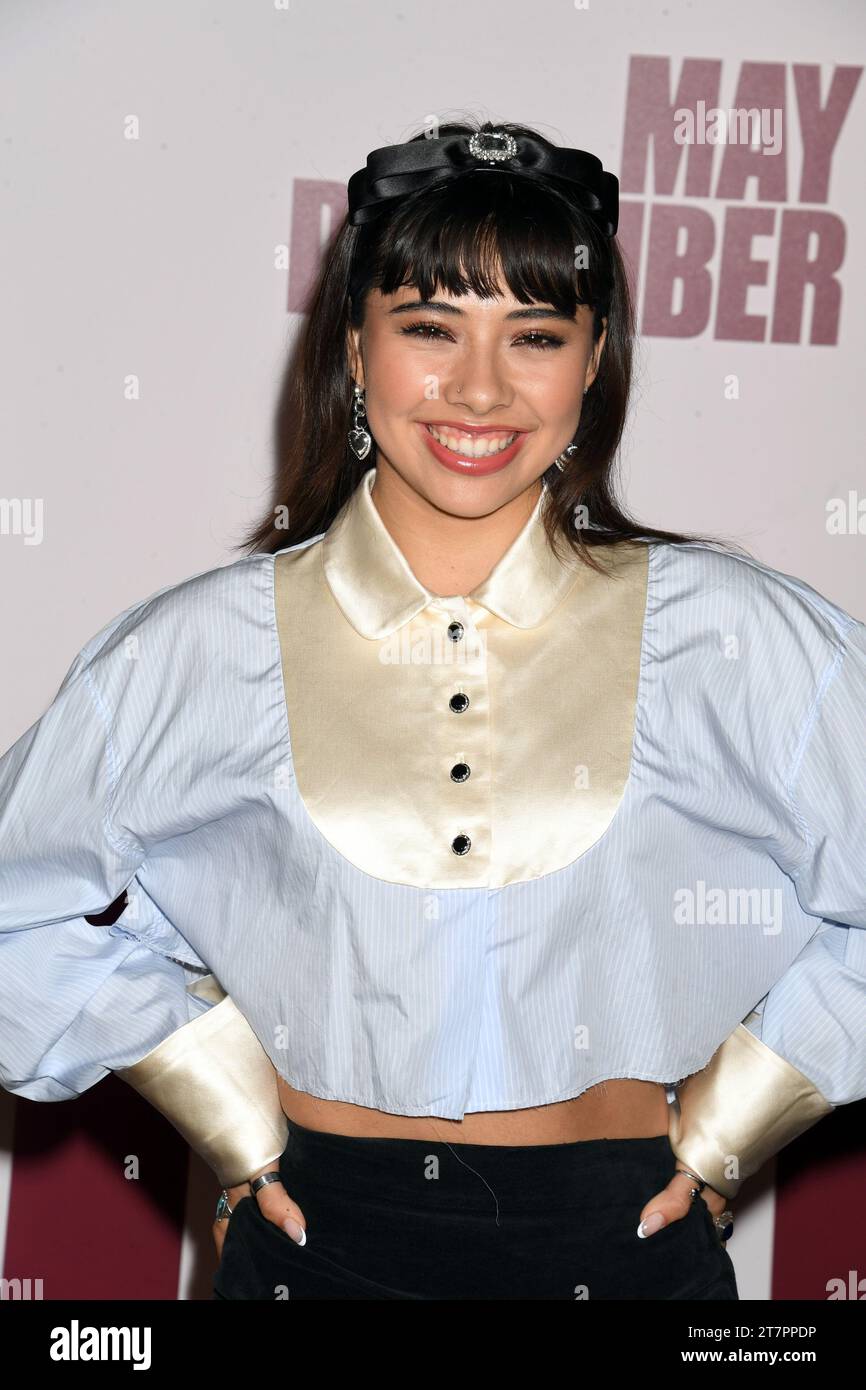 Los Angeles, Ca. 16th Nov, 2023. Xochitl Gomez at the Netflix World Premiere of May December at the Academy Museum in Los Angeles, California on November 16, 2023. Credit: Jeffrey Mayer/Media Punch/Alamy Live News Stock Photo