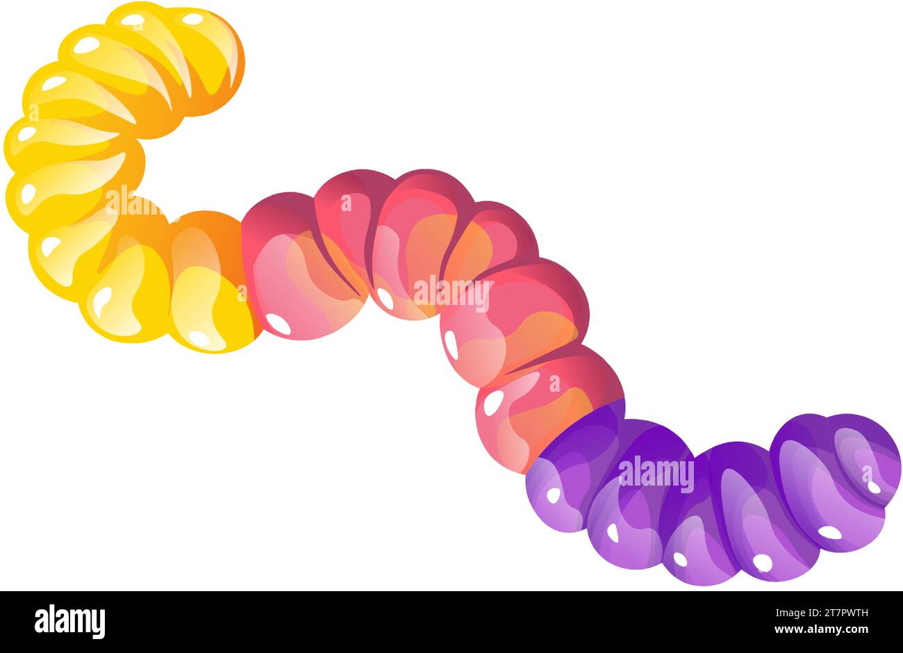 Gummy jelly candy, chewy sugar worm marmalade Stock Vector Image & Art