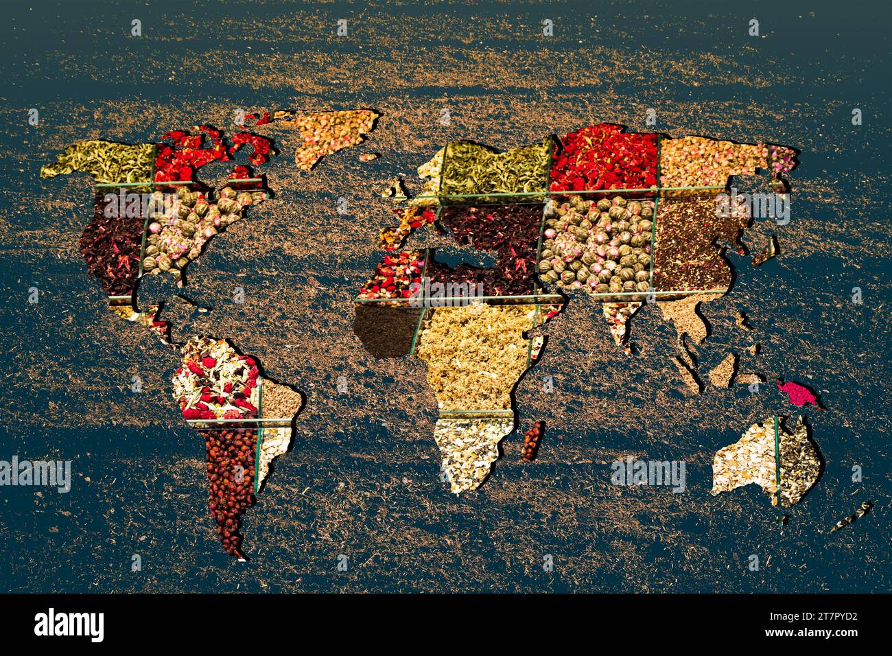 Roughly outlined world map with white background Stock Photo