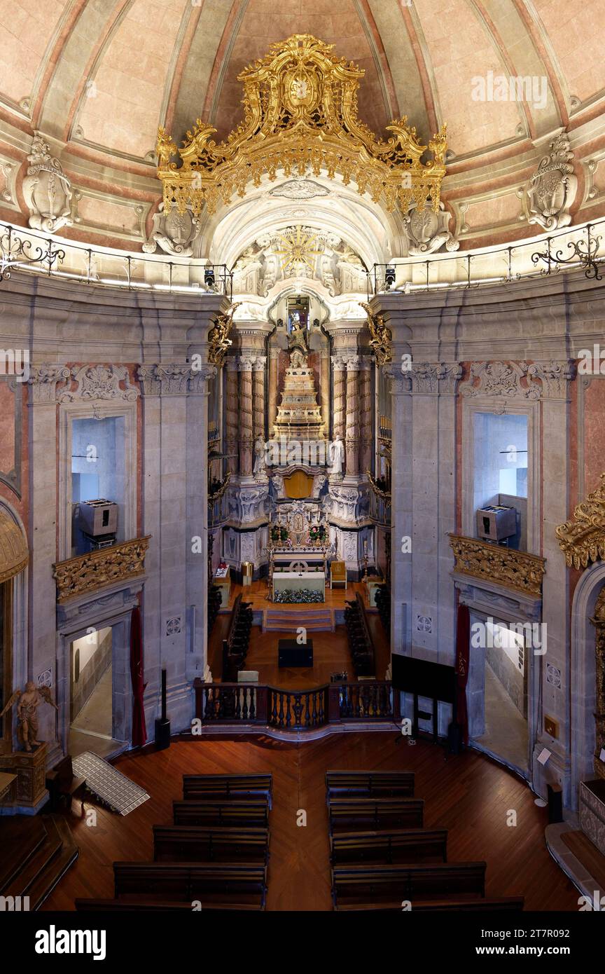 Interior view, altar, Igreja dos Clerigos, Porto, Portugal Stock Photo