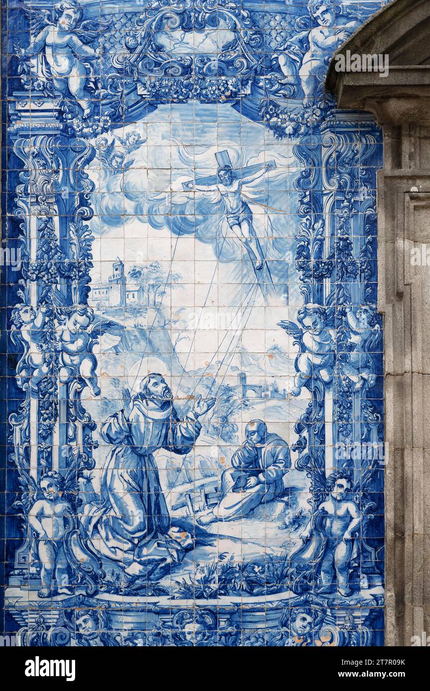 Azulejos, Capela das Almas, Porto, Portugal Stock Photo