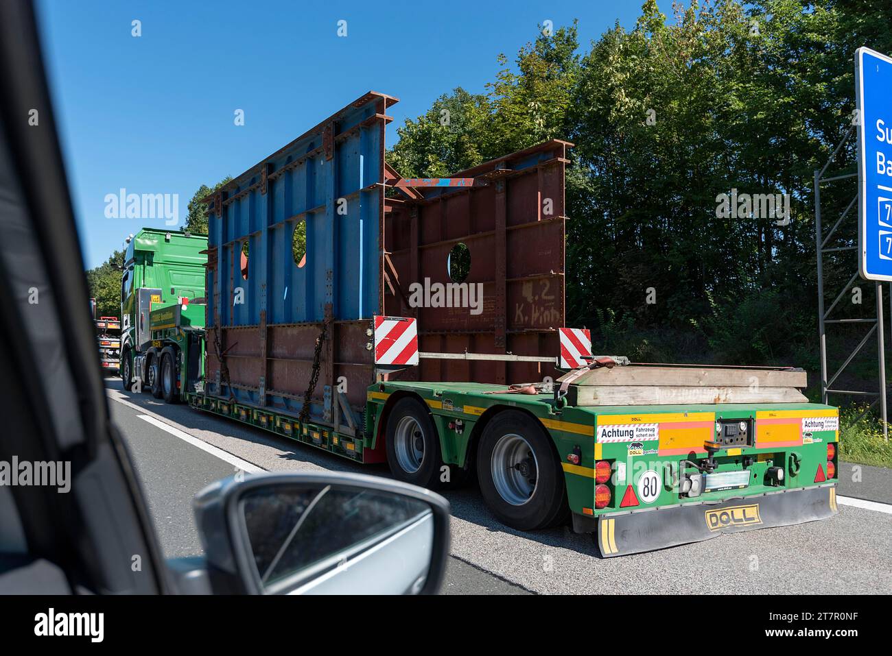 Heavy goods traffic on the A6 federal motorway, Baden-Wuerttemberg, Germany Stock Photo