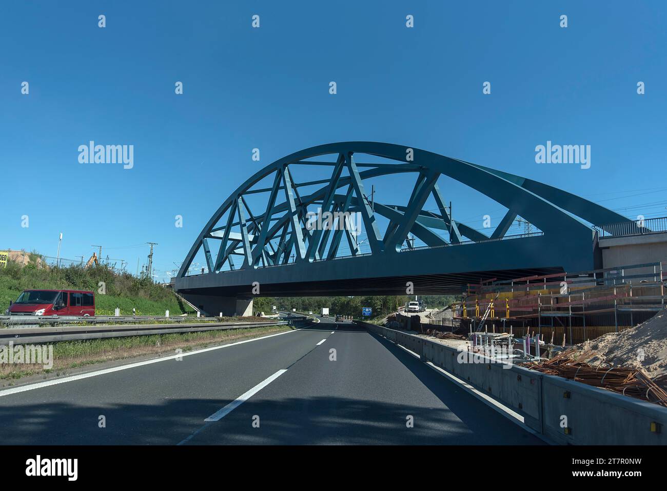 New construction of a bridge over the A6 federal motorway, Baden-Wuerttemberg, Germany Stock Photo