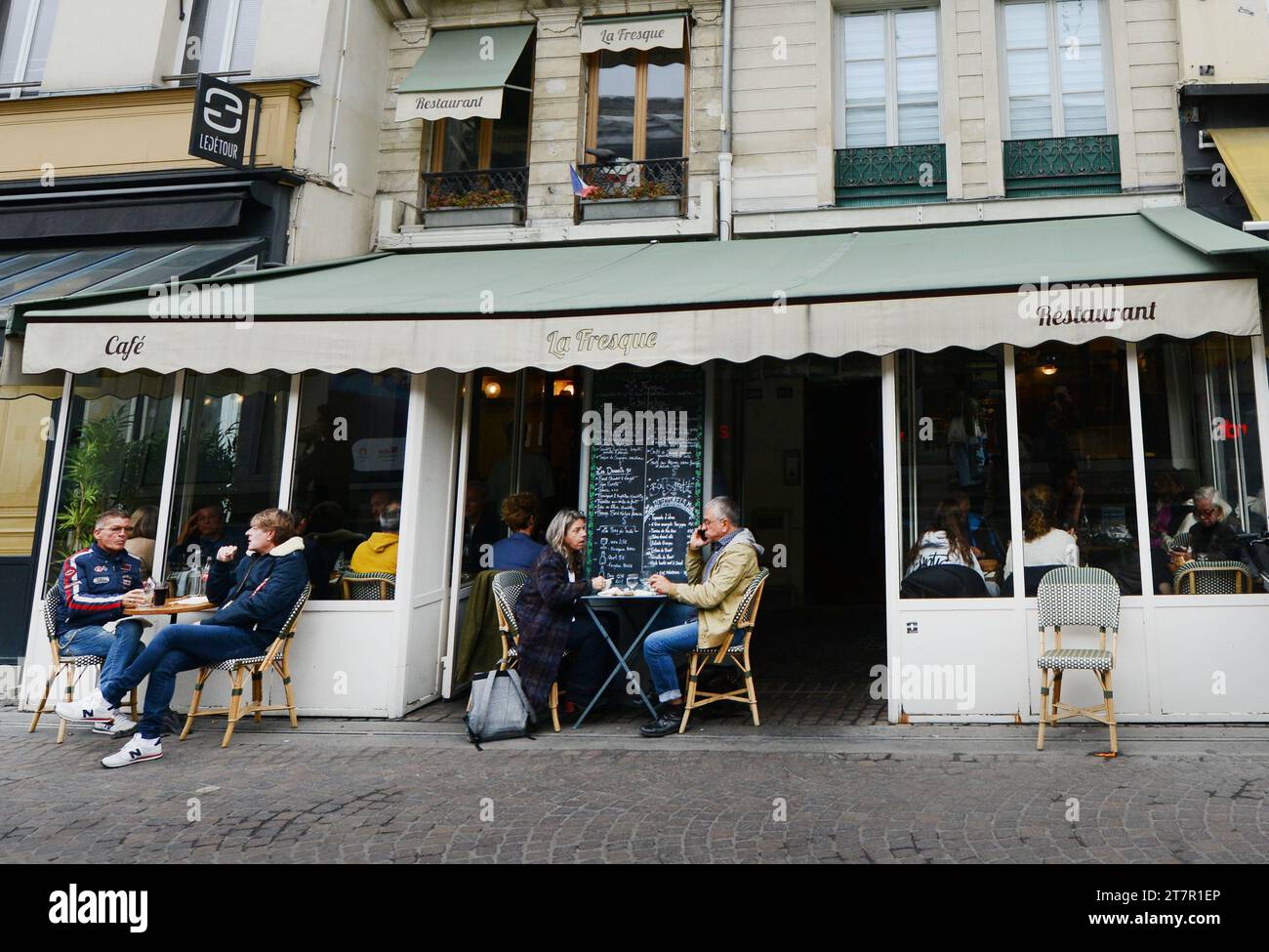 La Fresque restaurant on Rue Rambuteau, Paris, France Stock Photo