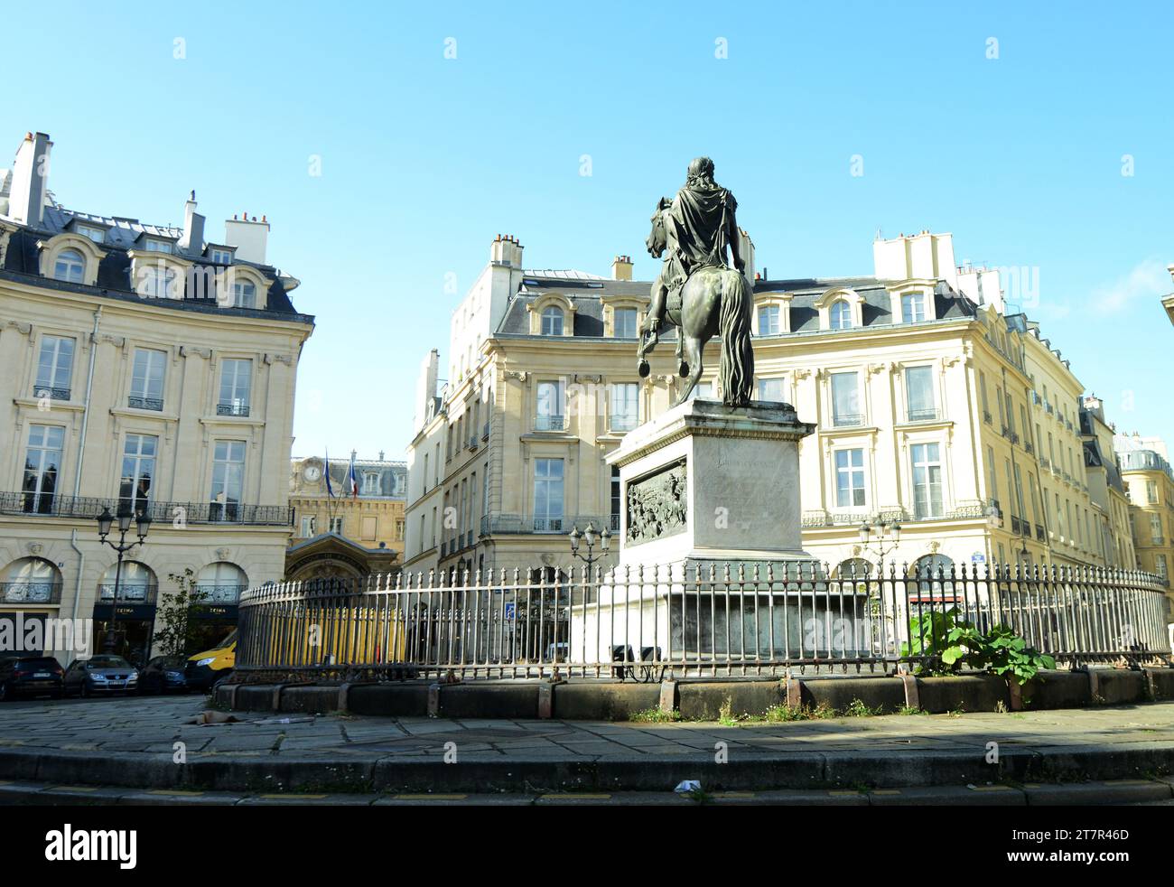 Place des Victoires with the equestrian statue of Louis XIV. Paris, France. Stock Photo