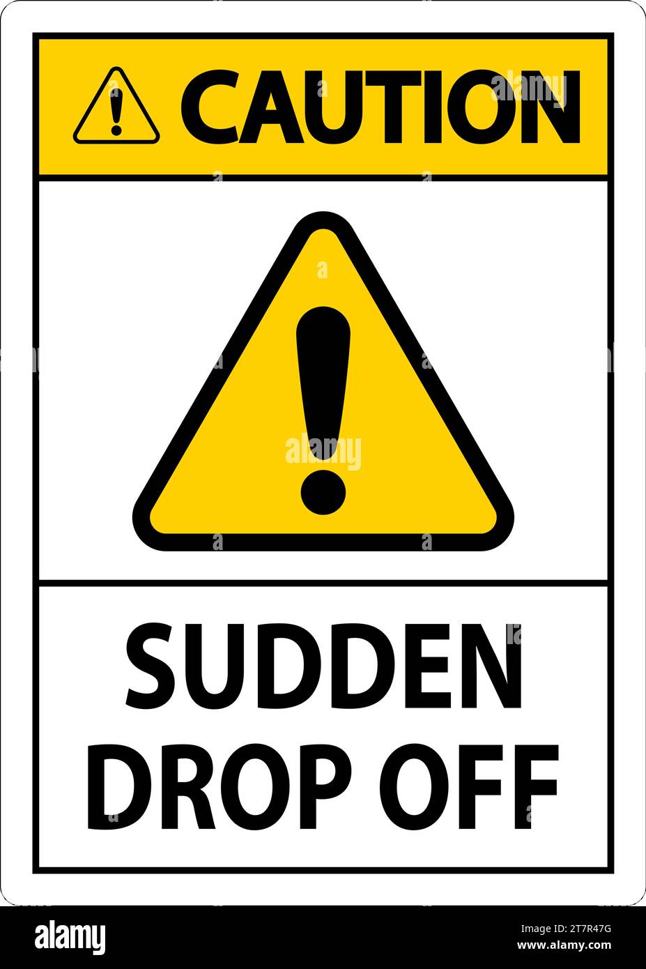Caution Sign Sudden Drop Off Stock Vector Image & Art Alamy