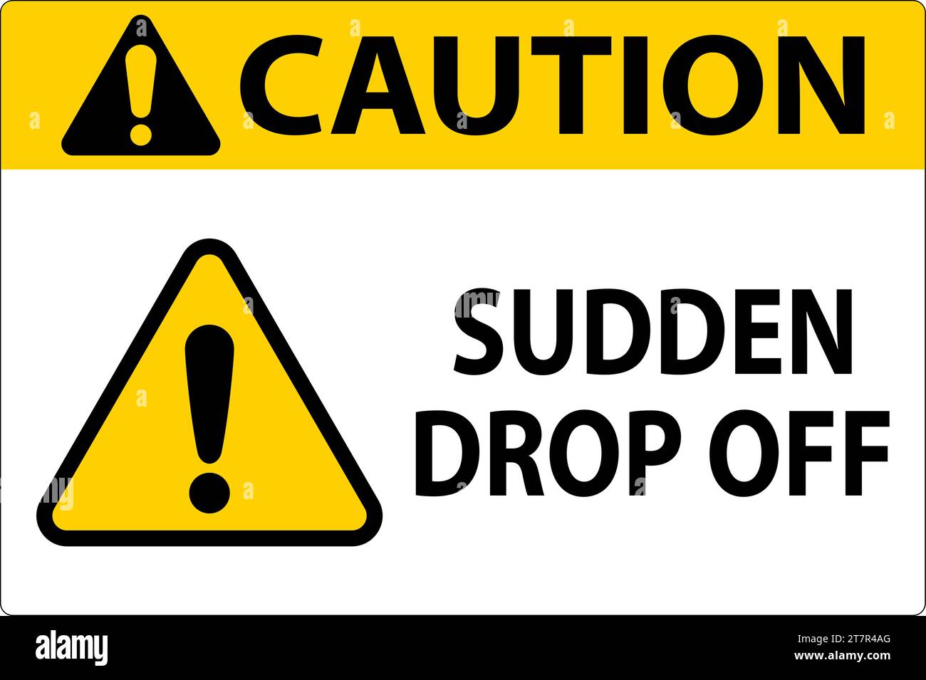 Caution Sign Sudden Drop Off Stock Vector Image & Art Alamy