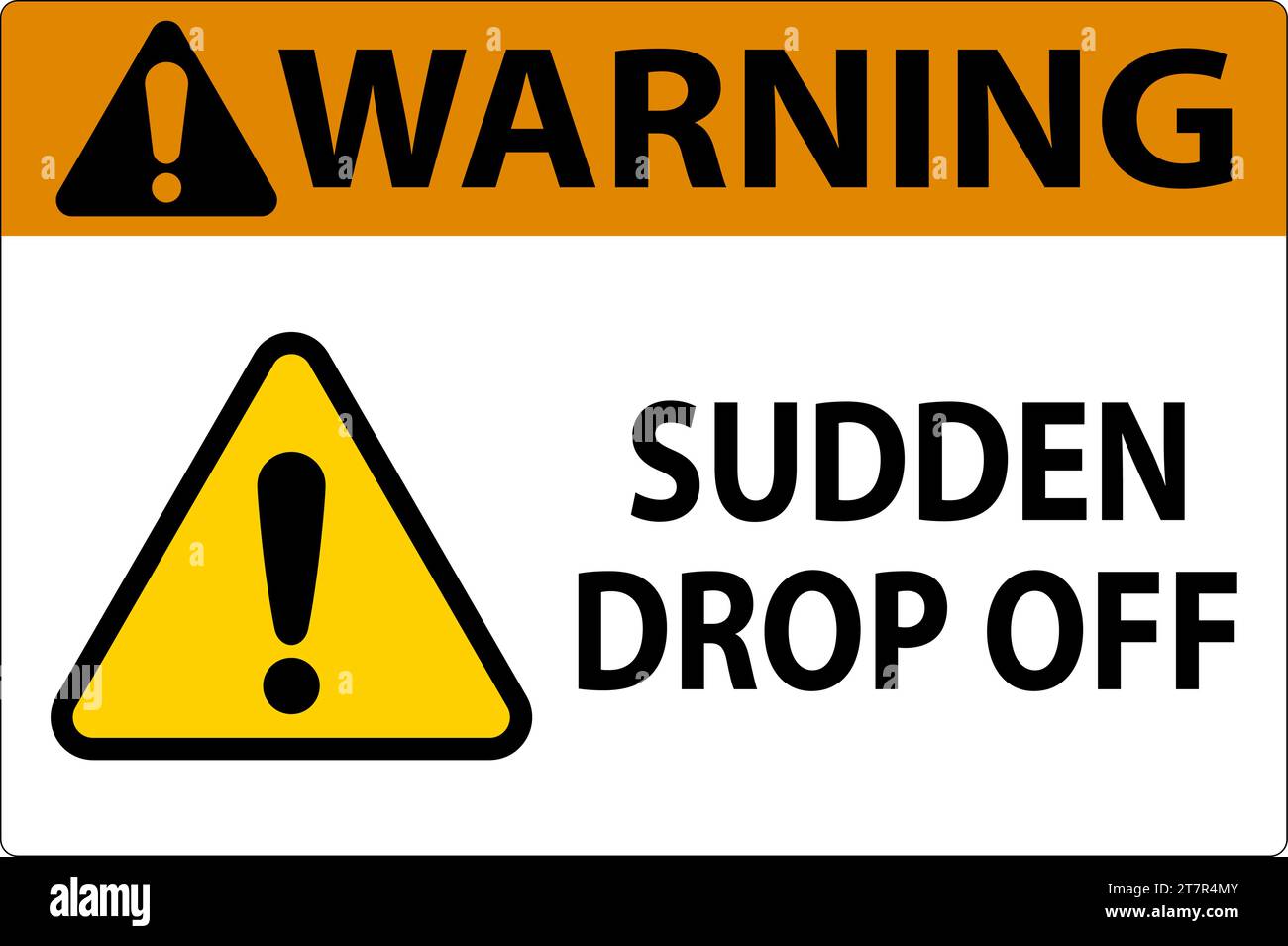 Warning Sign Sudden Drop Off Stock Vector Image & Art Alamy