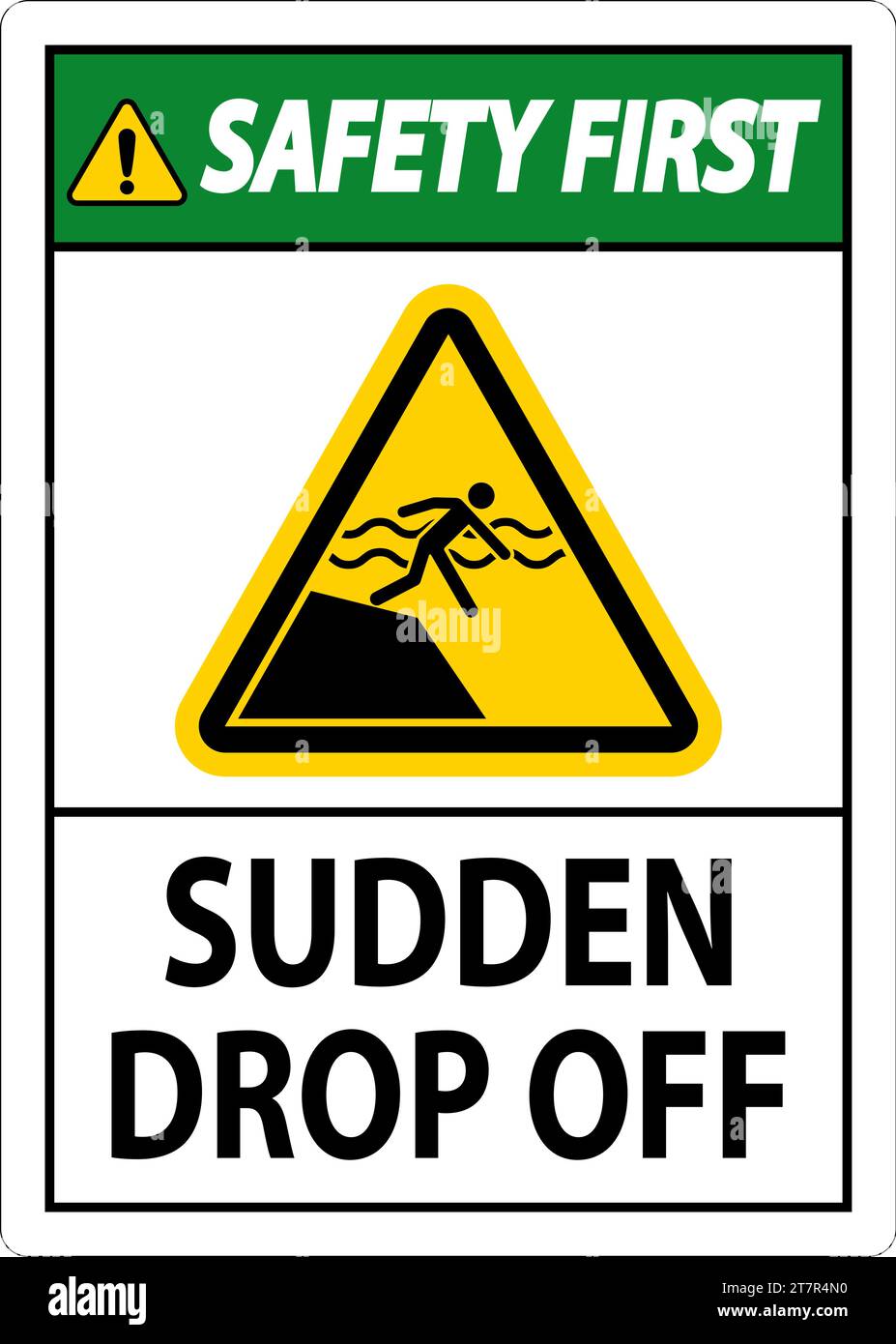 Safety First Sign Sudden Drop Off Stock Vector Image & Art Alamy