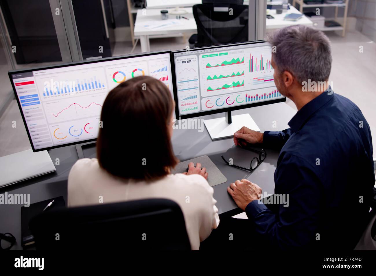 Top View Analyst: Performance Analytics on KPI Dashboard Stock Photo ...