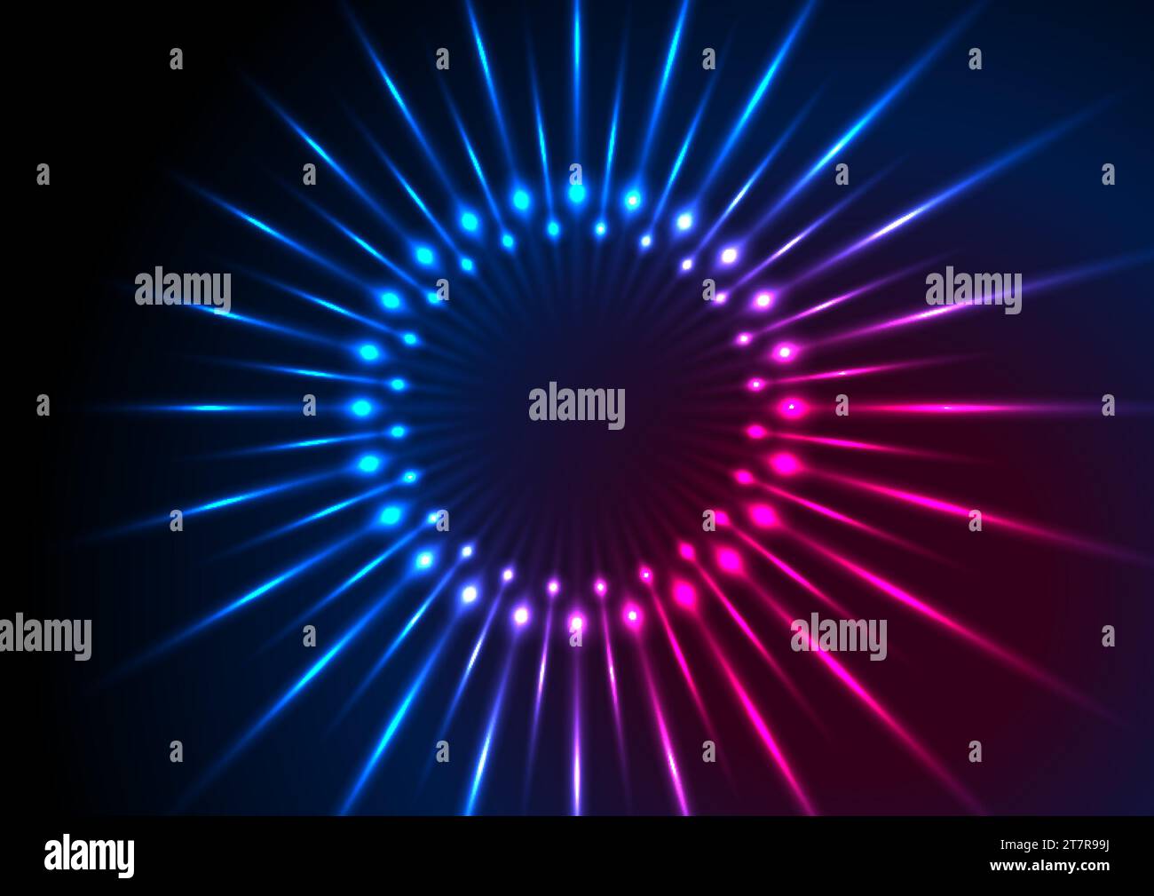 Blue purple neon glowing star rays abstract vector background Stock ...