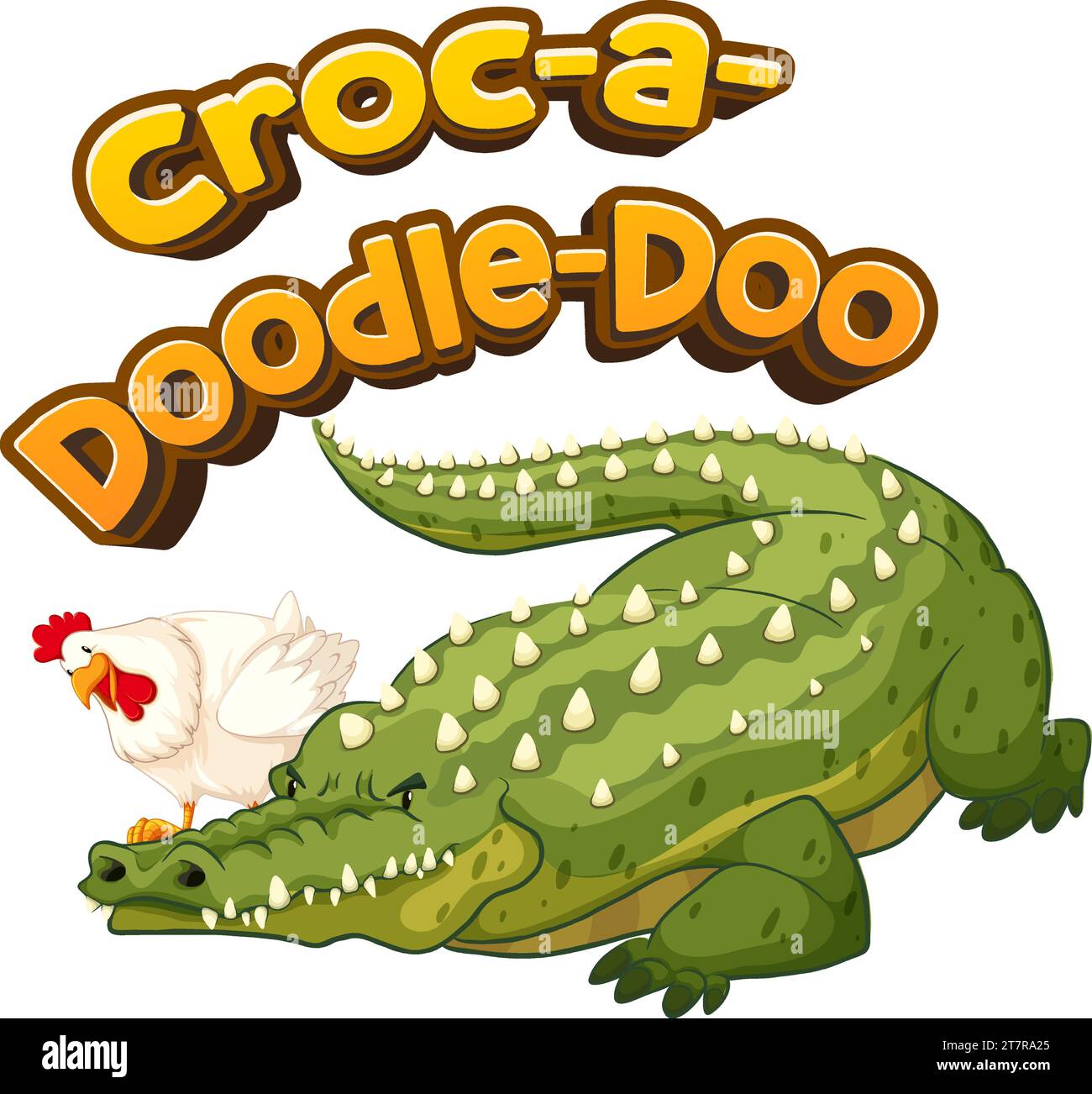 A hilarious cartoon illustration featuring a cute crocodile with a