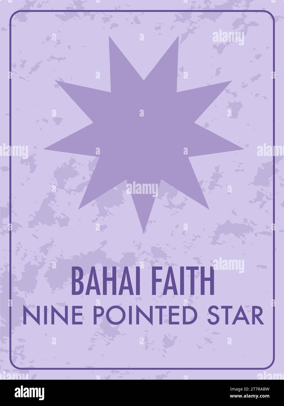 An illustrated purple card featuring the Bahai Faith