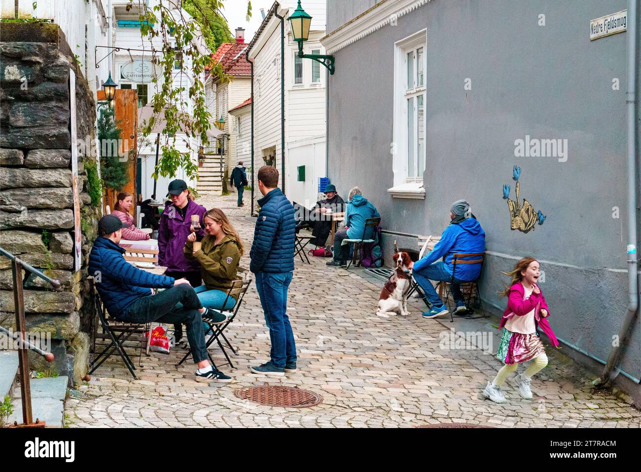 Street scene in central Bergen Stock Photo