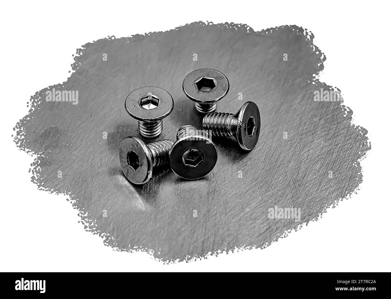 DIN 7991 stainless steel bolt close up detailed Stock Photo
