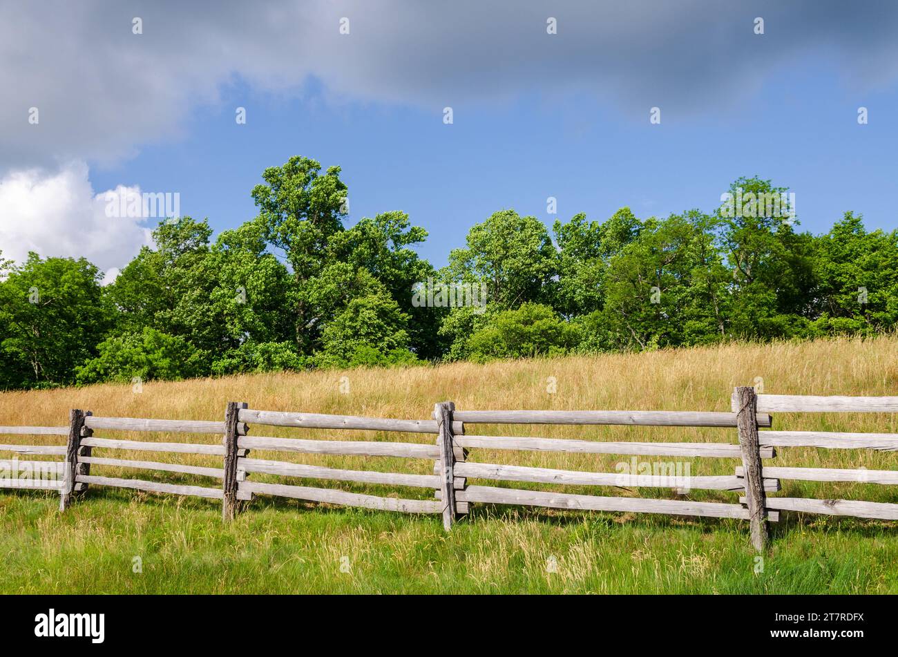Blue Ridge Mountains Grasslands in the Blue Ridge Parkway Stock Photo