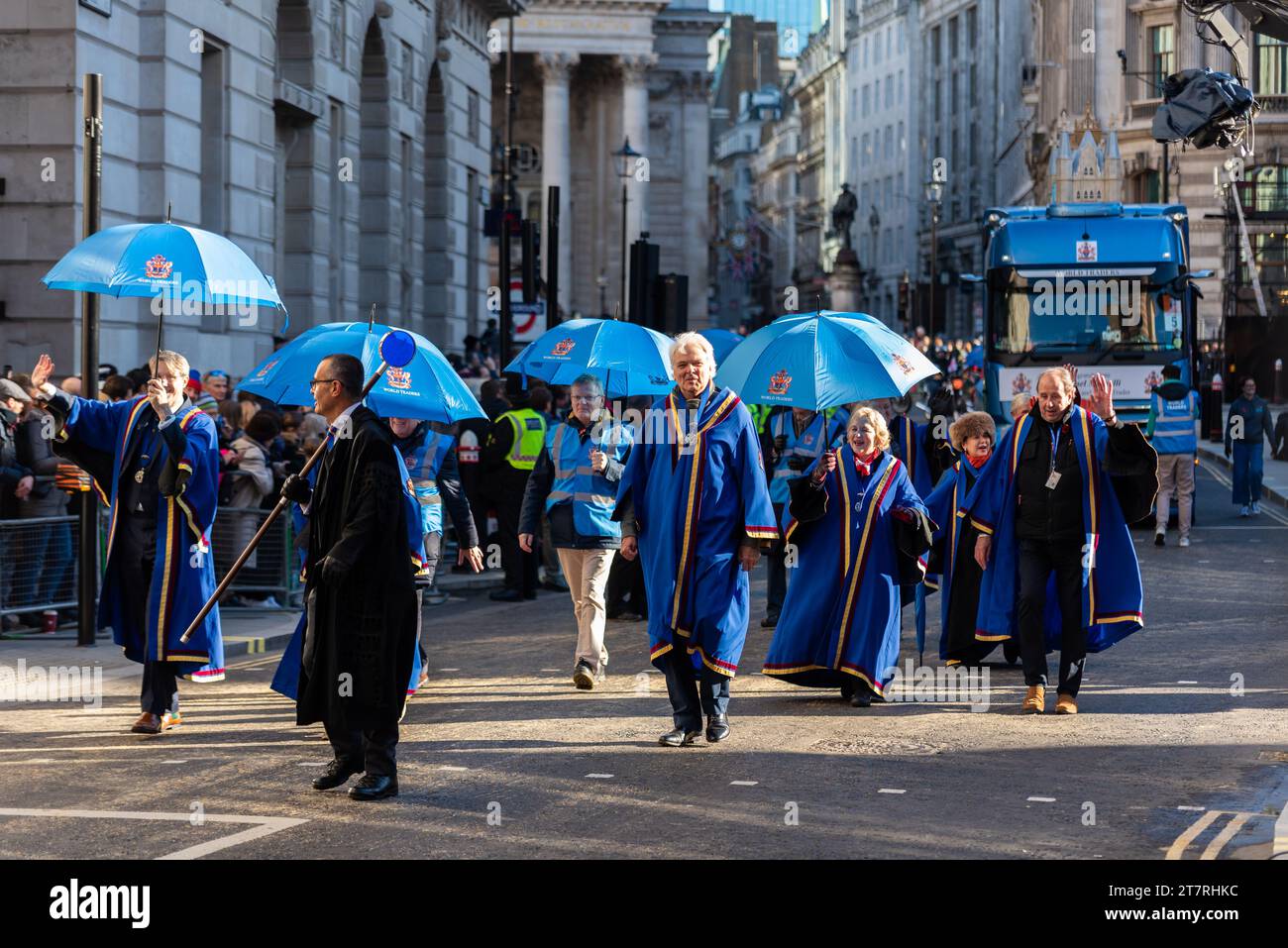 Worshipful Company of World Traders float at the Lord Mayor's Show procession 2023 in Poultry, in the City of London, UK Stock Photo