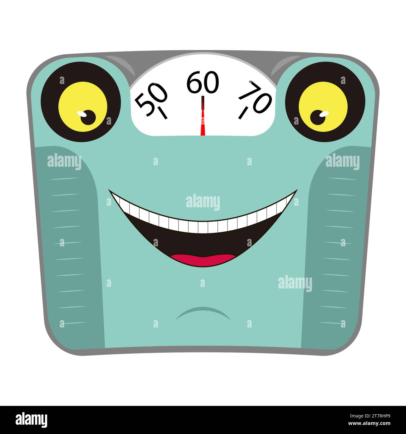 Fat cat on scales on white background. Weight control concept. Copy space.  Stock Photo