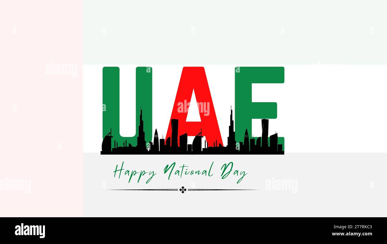 Happy National Day of UAE. Vector Illustration Stock Vector