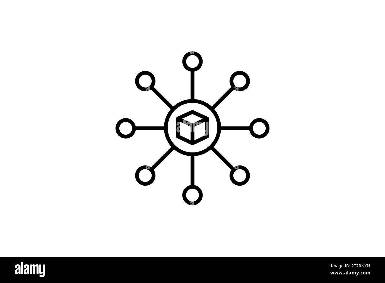 blockchain technology icon. line icon style. simple vector design editable Stock Vector