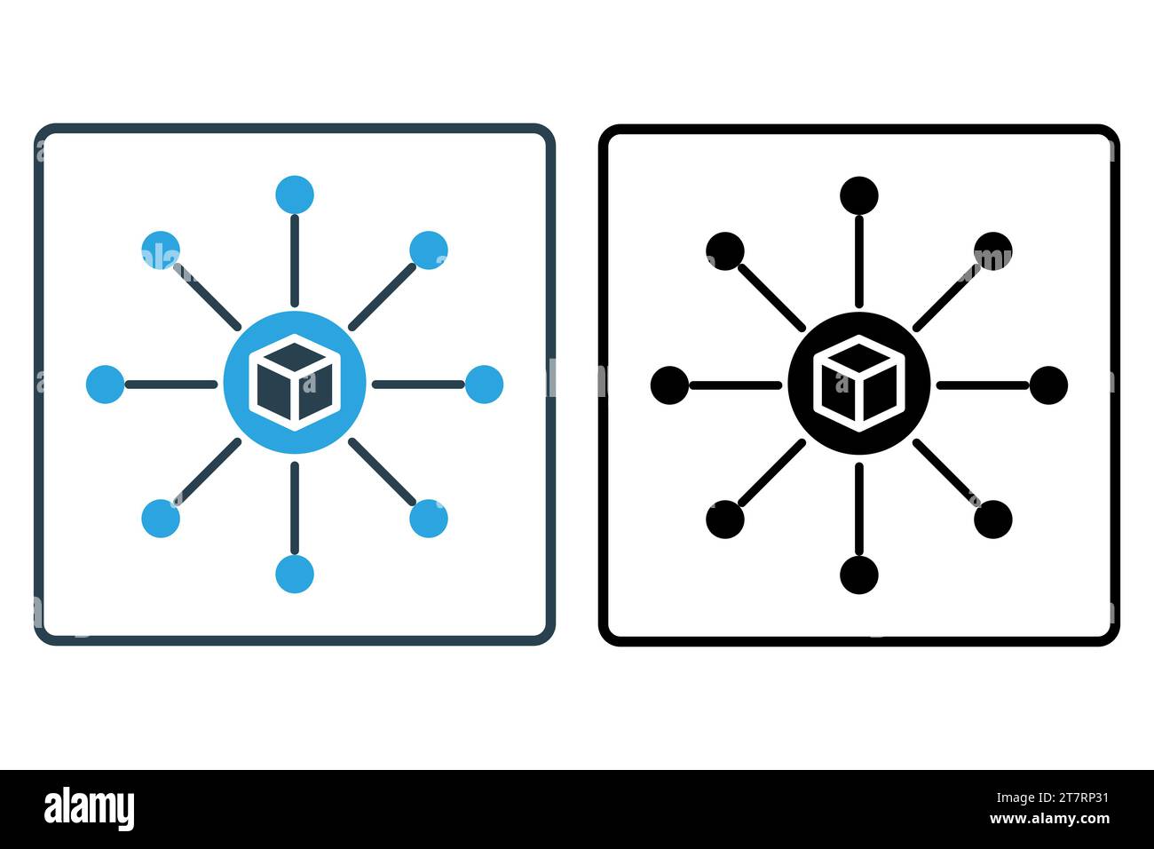 blockchain technology icon. solid icon style. simple vector design editable Stock Vector