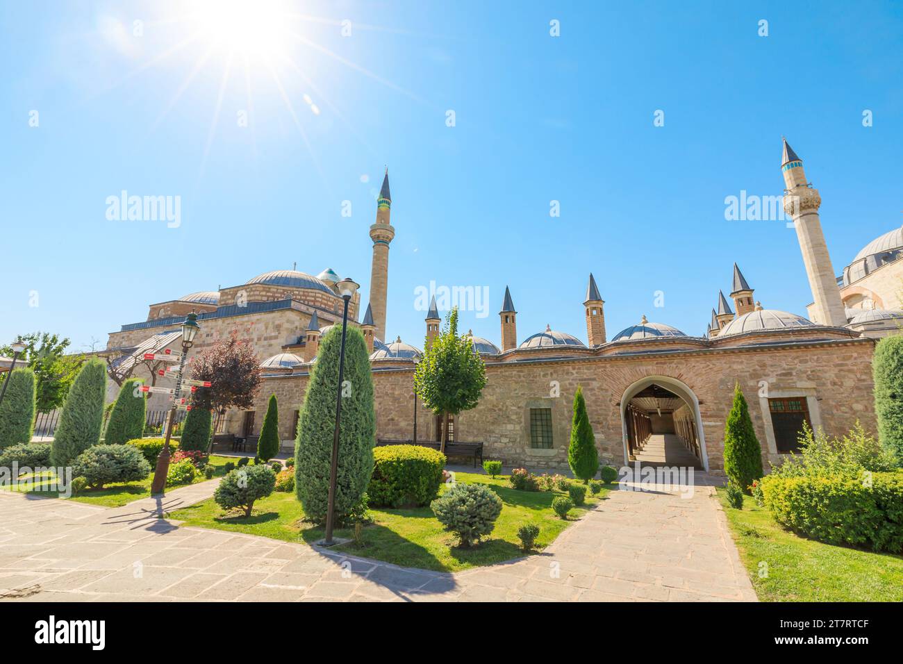 Mevlana Museum is place of profound spiritual and cultural significance. Former lodge dervish seminary of Mevlevi Order, a Sufi religious order Stock Photo