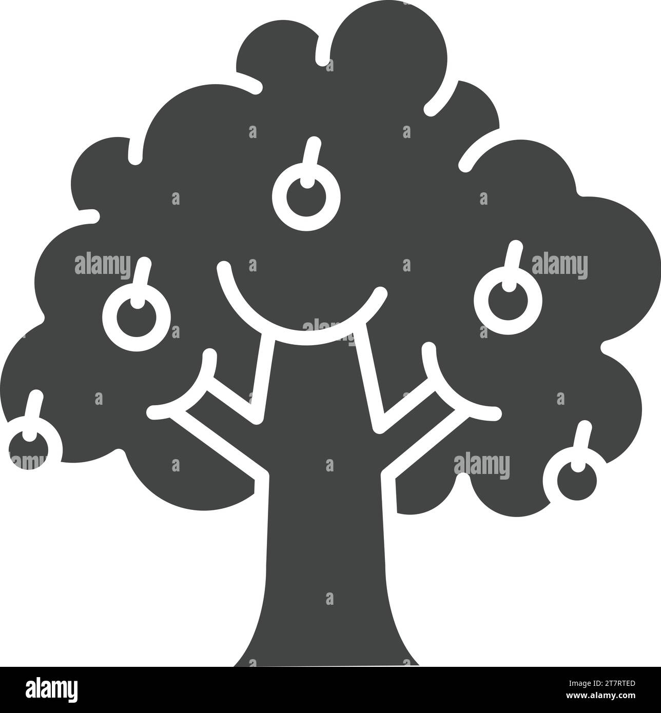 Apple tree icon outline Black and White Stock Photos & Images - Alamy