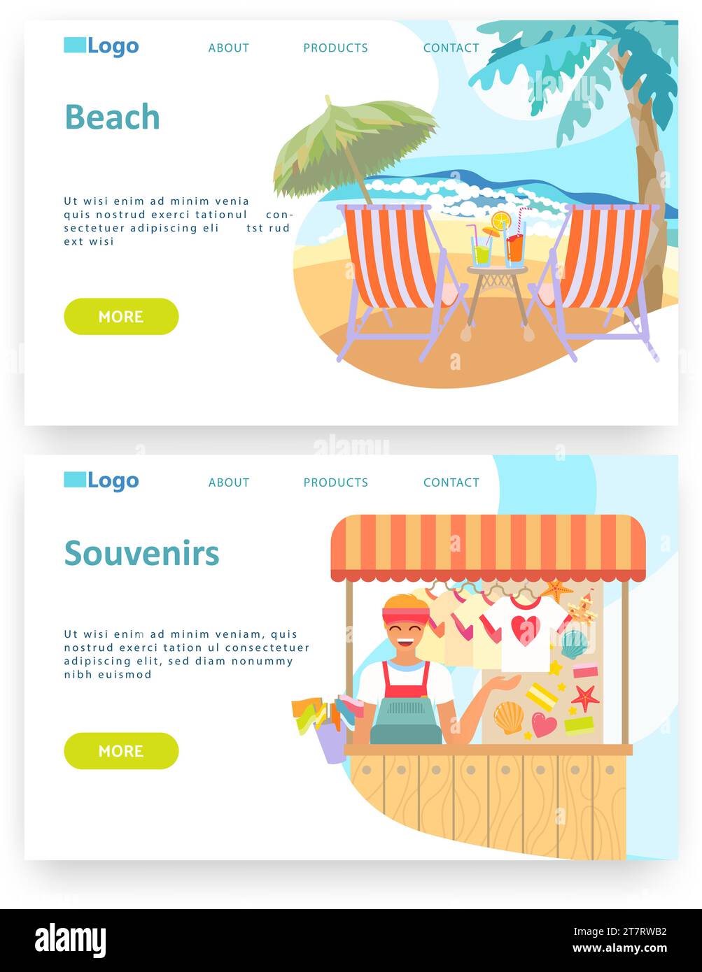 Summer tropical vacation travel. Holiday on a beach concept. Souvenirs