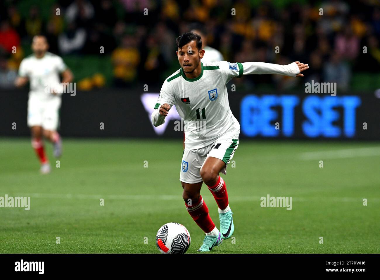 MELBOURNE, AUSTRALIA 16th November 2023. Pictured: Bangladesh forward Foysal Ahmed Fahim (11) at the FIFA World Cup 2026 AFC Asian Qualifiers R1 Austr Stock Photo