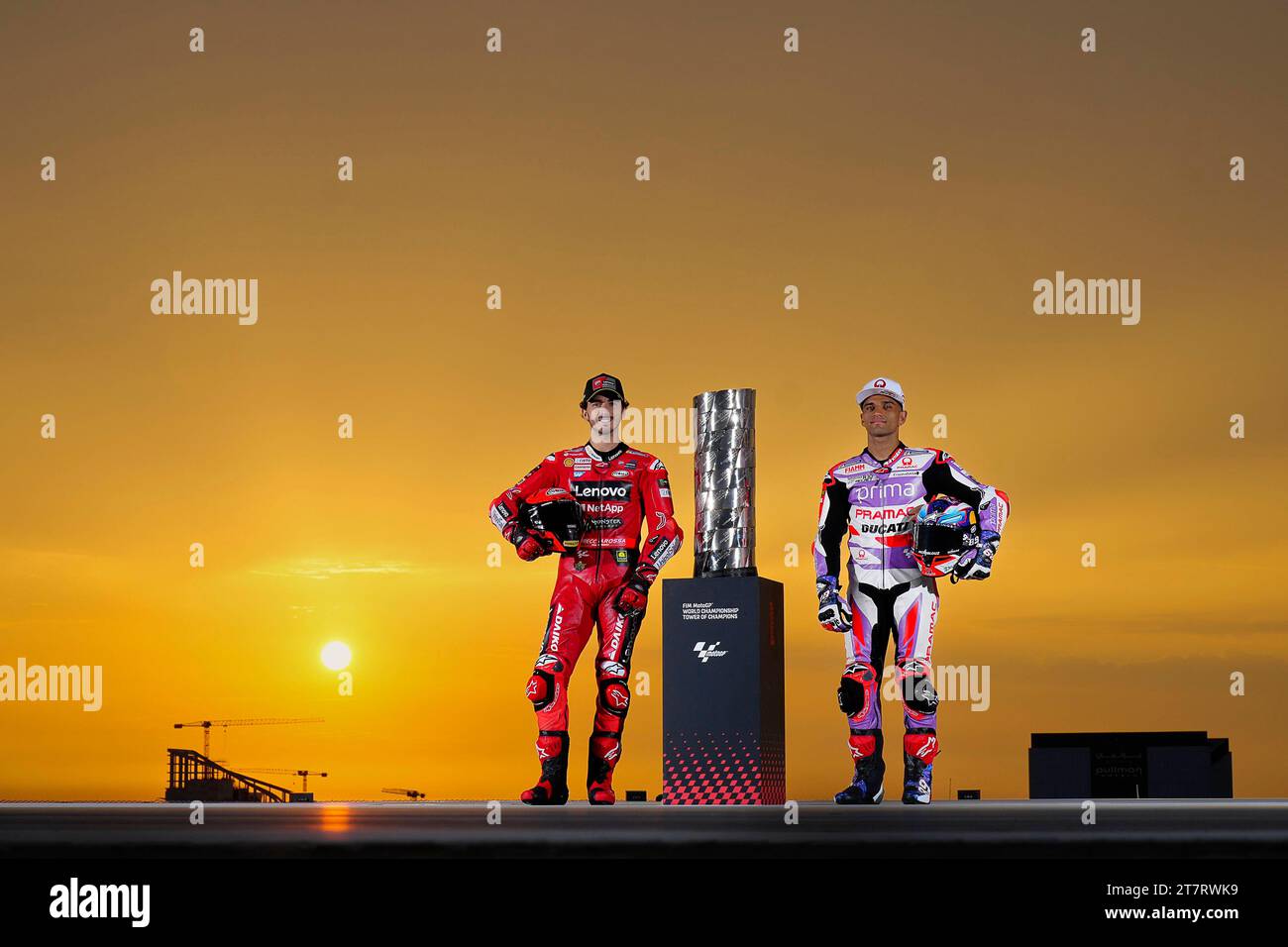 Doha, Qatar. 16th Nov, 2023. Jorge Martin and Francesco Bagnaia in a ...