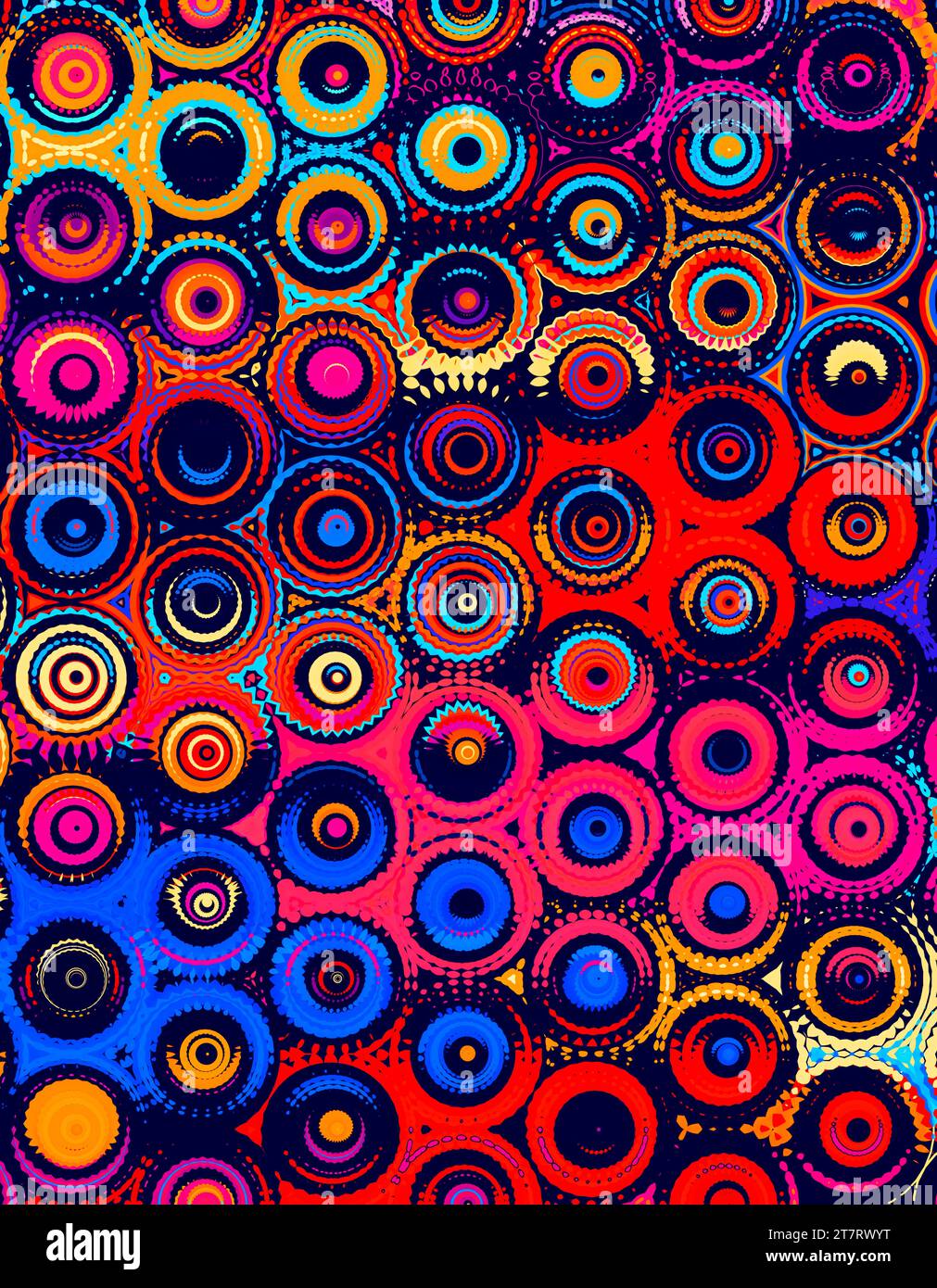 A vibrant and abstract illustration of overlapping circles on a ...