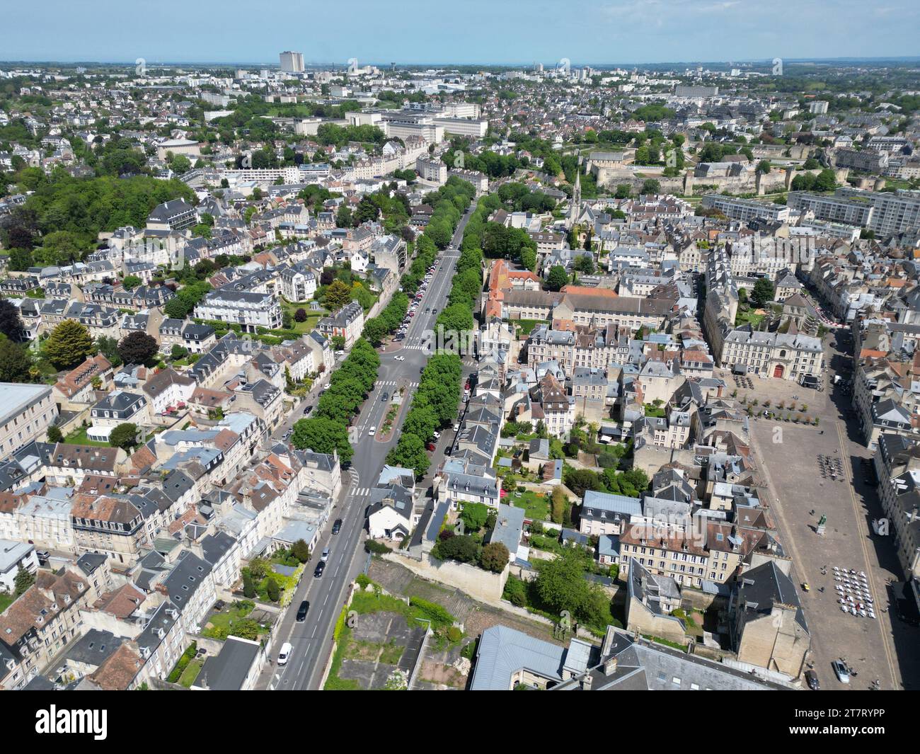 City centre Caen Normandy France drone,aerial Stock Photo