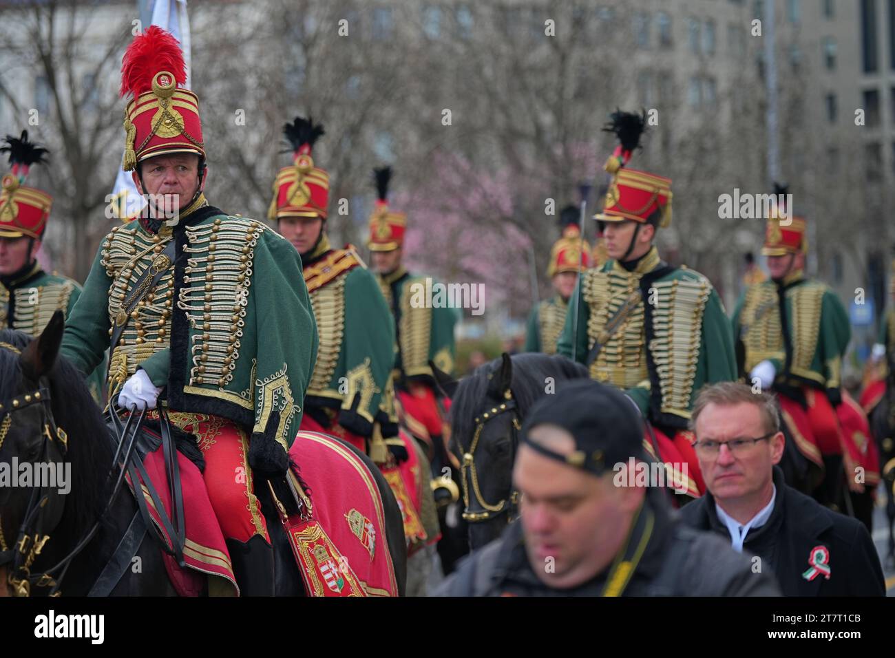 Budapest, Hungary - March 15, 2023: Cavalry on the Hungarian National ...