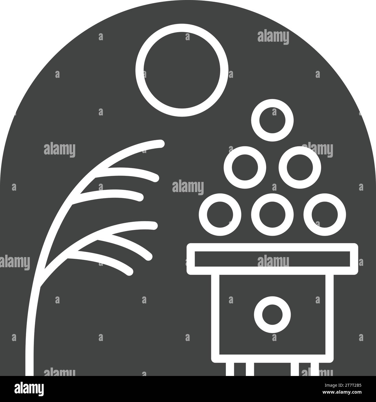 Moon Viewing Ceremony icon vector image. Stock Vector