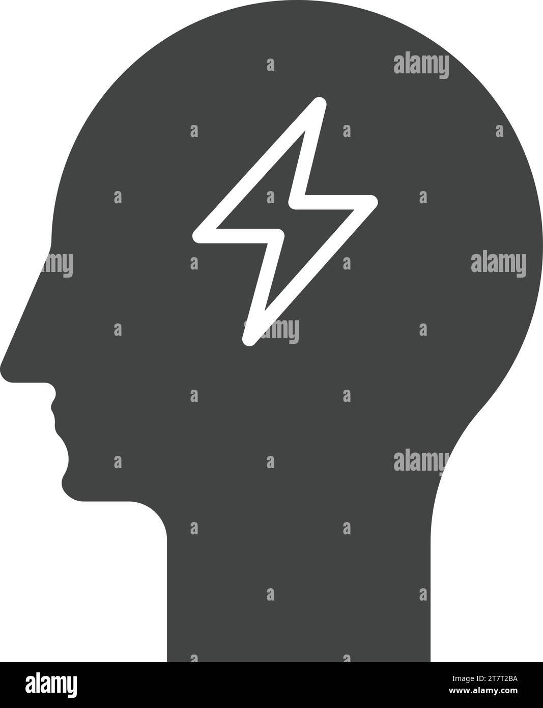 Brain power icon outline Black and White Stock Photos & Images - Alamy