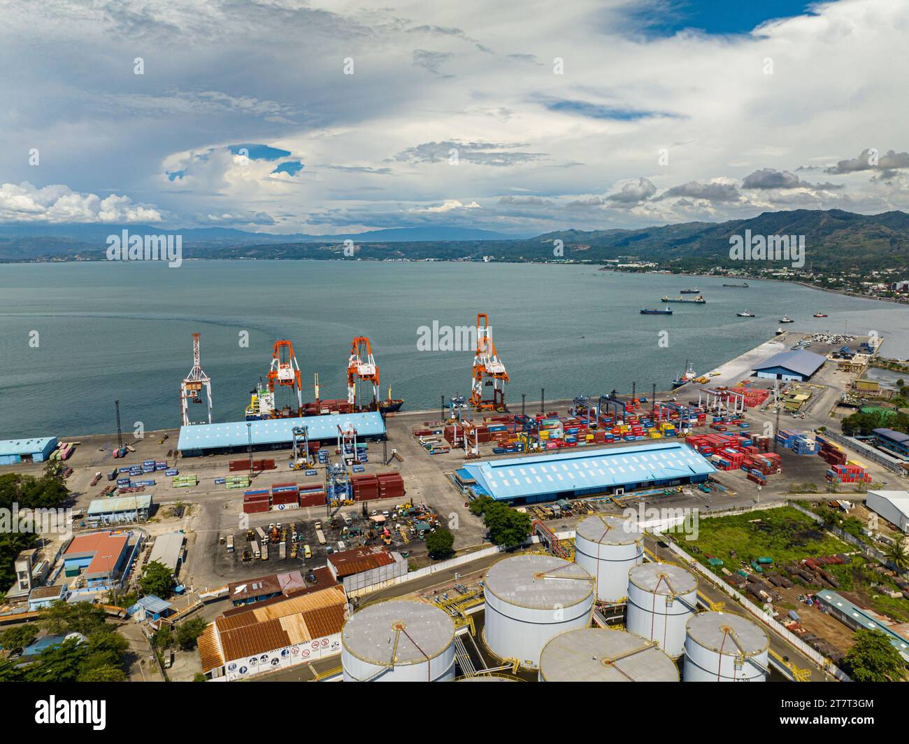Cagayan de Oro in seafront with port. Mindanao, Philippines. Cityscape. Stock Photo