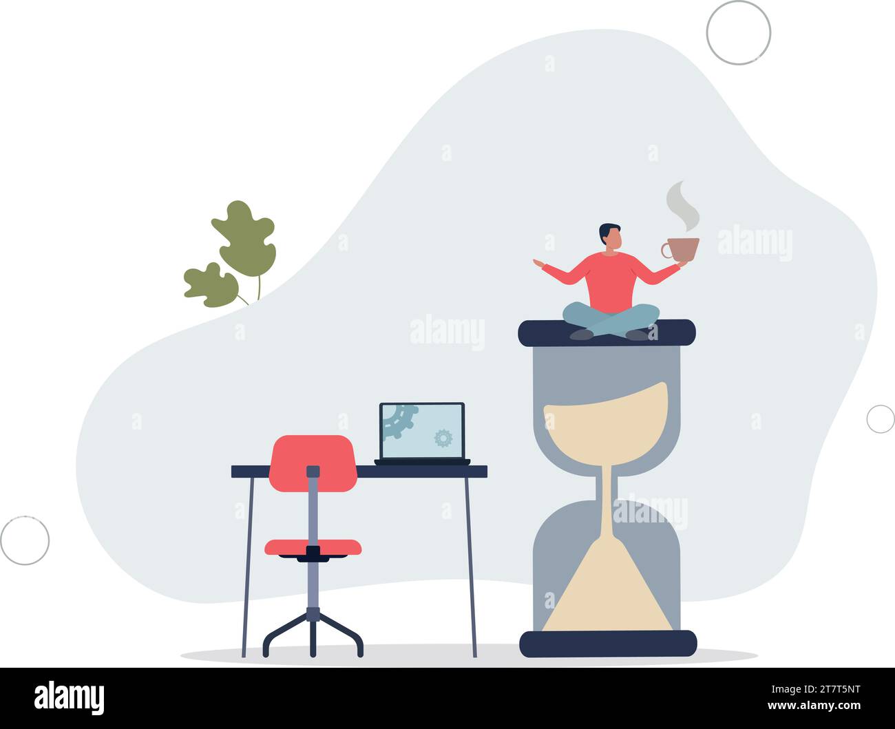 Work life balance with time for career and relaxation.Limited time for job or wellness for healthy recover from stress. Stock Vector