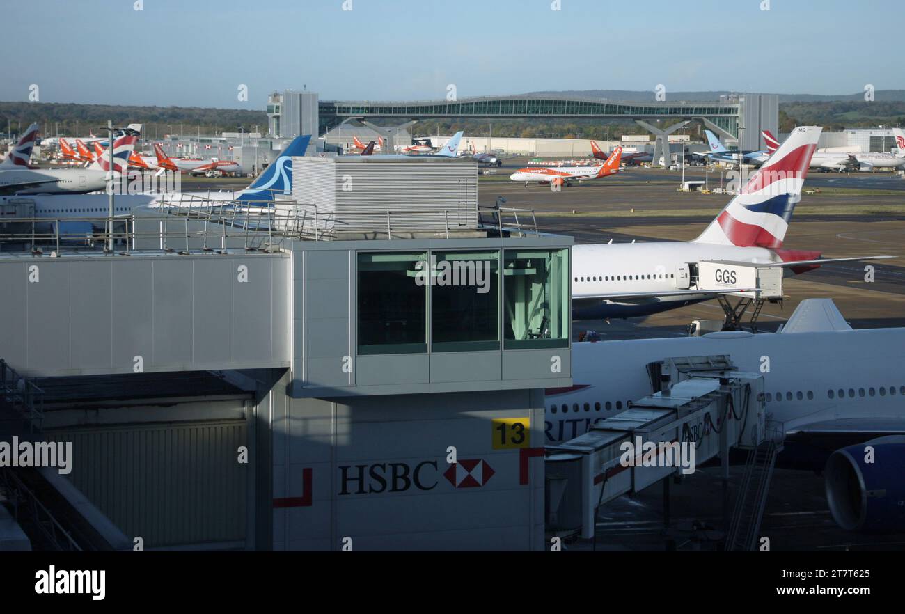 A view from the South Terminal at Gatwick Airport looking towards the