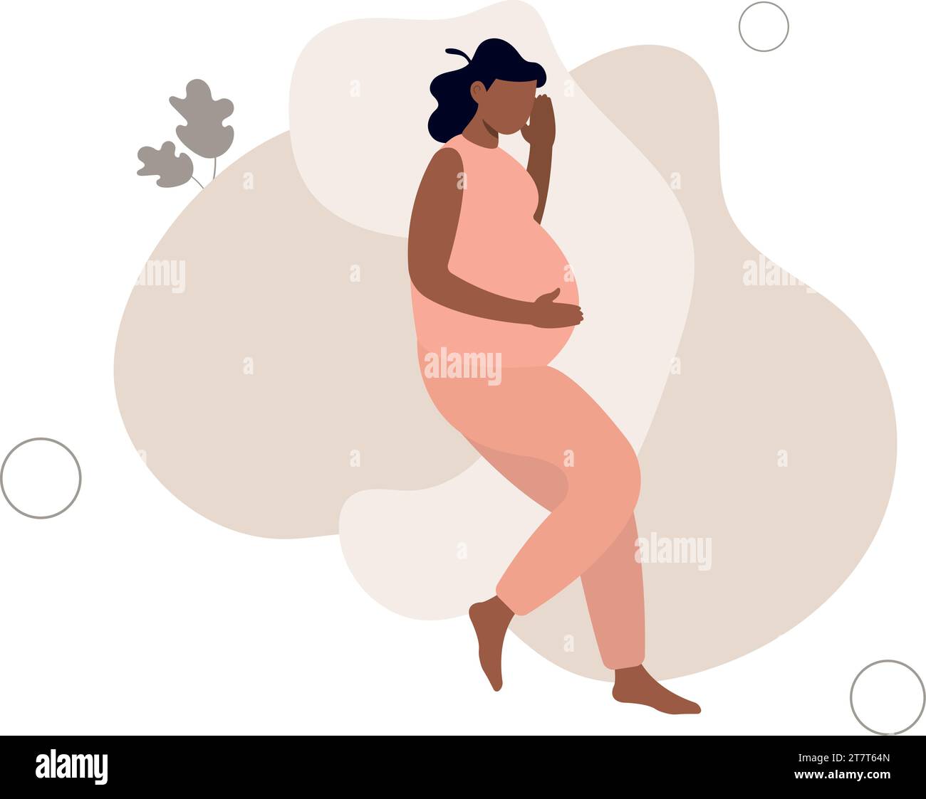 Sleeping pregnant woman .Taking care of the health of the expectant ...