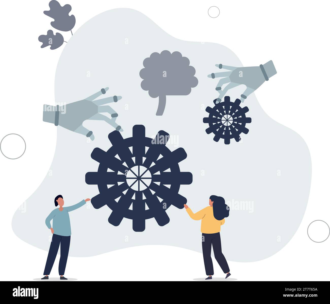 AI and automation revolution with artificial intelligence .flat vector ...