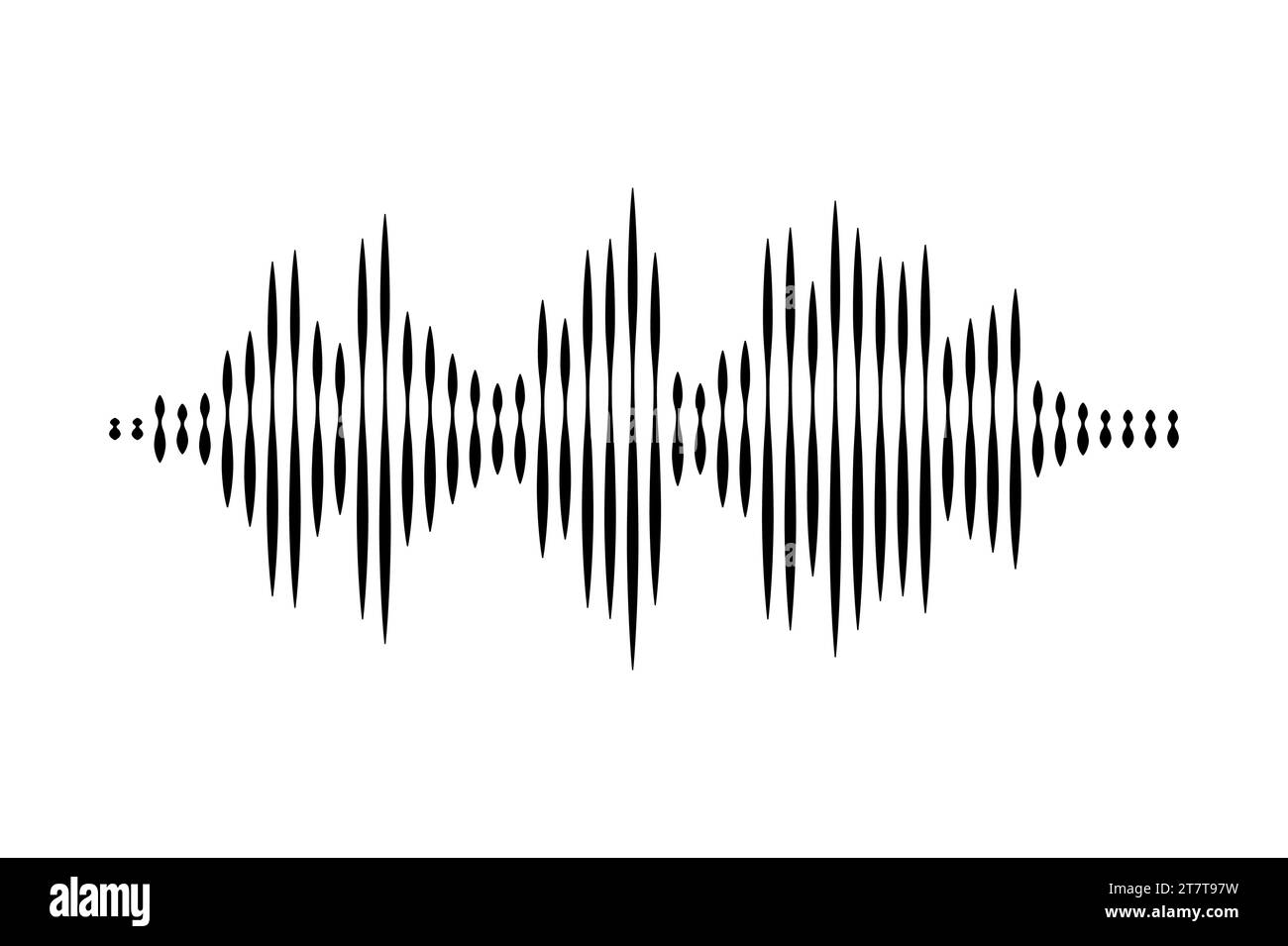 Sound wave or voice message icon. Music waveform, track radio play ...
