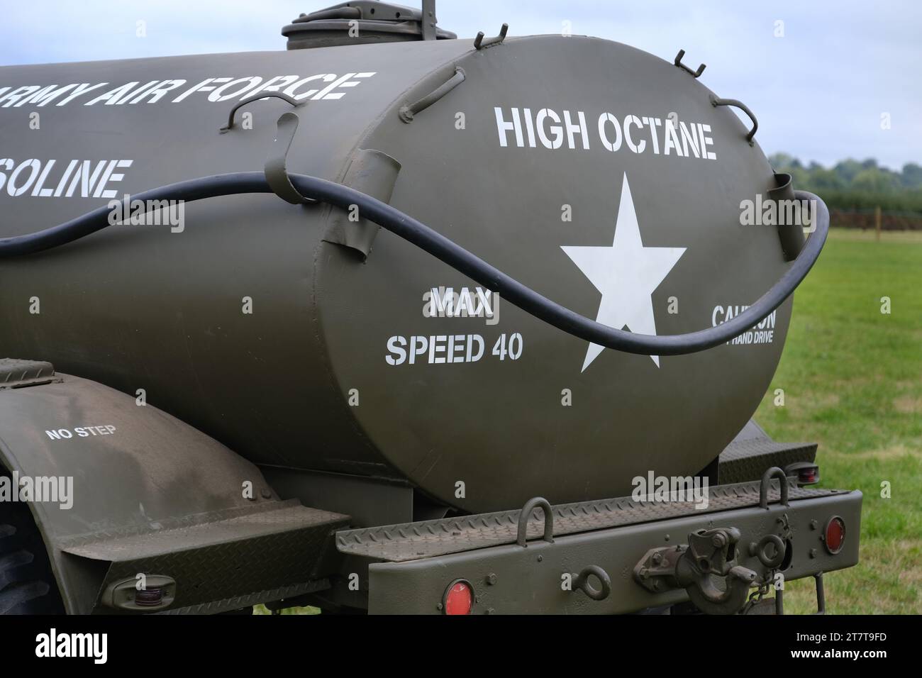 High octane aircraft fuel tanker Stock Photo Alamy