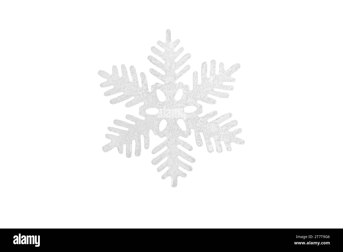 White snowflake isolated on white background Stock Photo - Alamy
